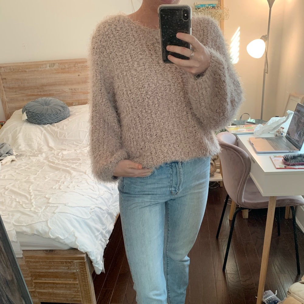 Pol, oversized, cozy blush sweater.